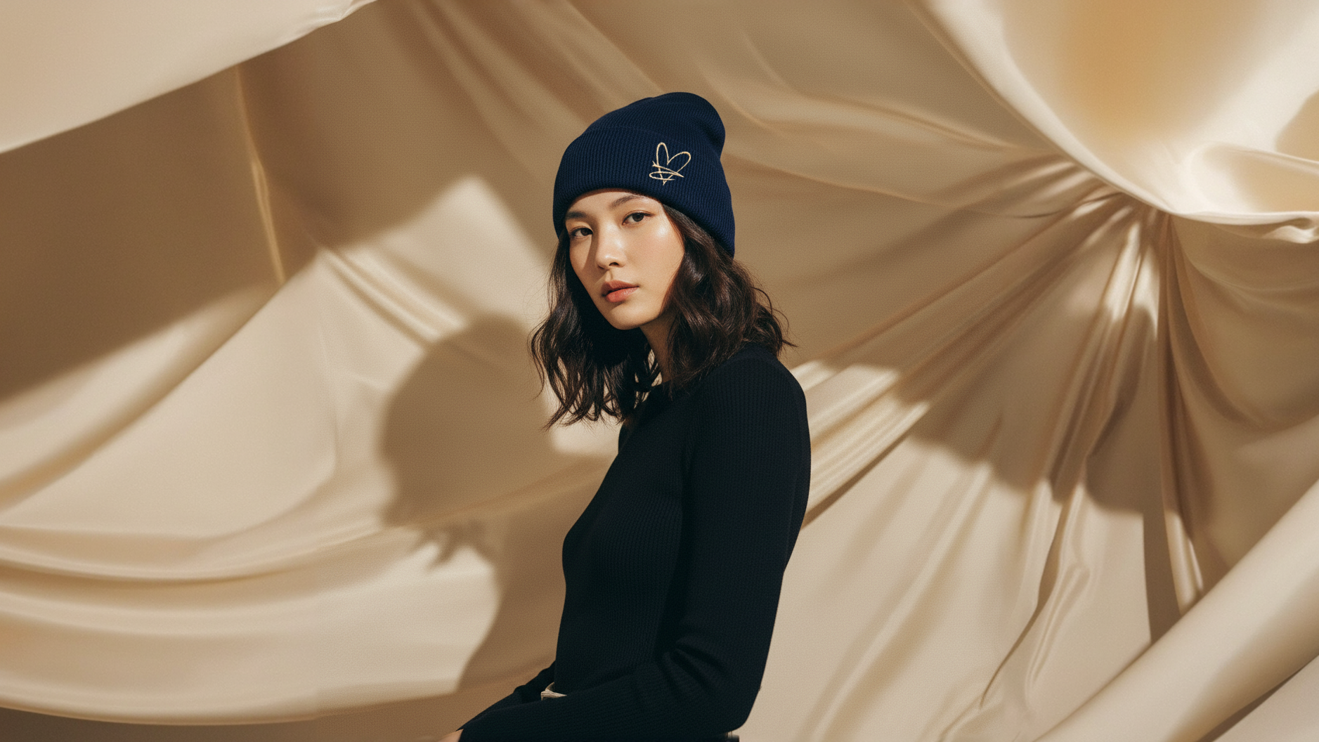 Bonnet doublé satin – Bleu