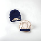 Bonnet doublé satin – Bleu