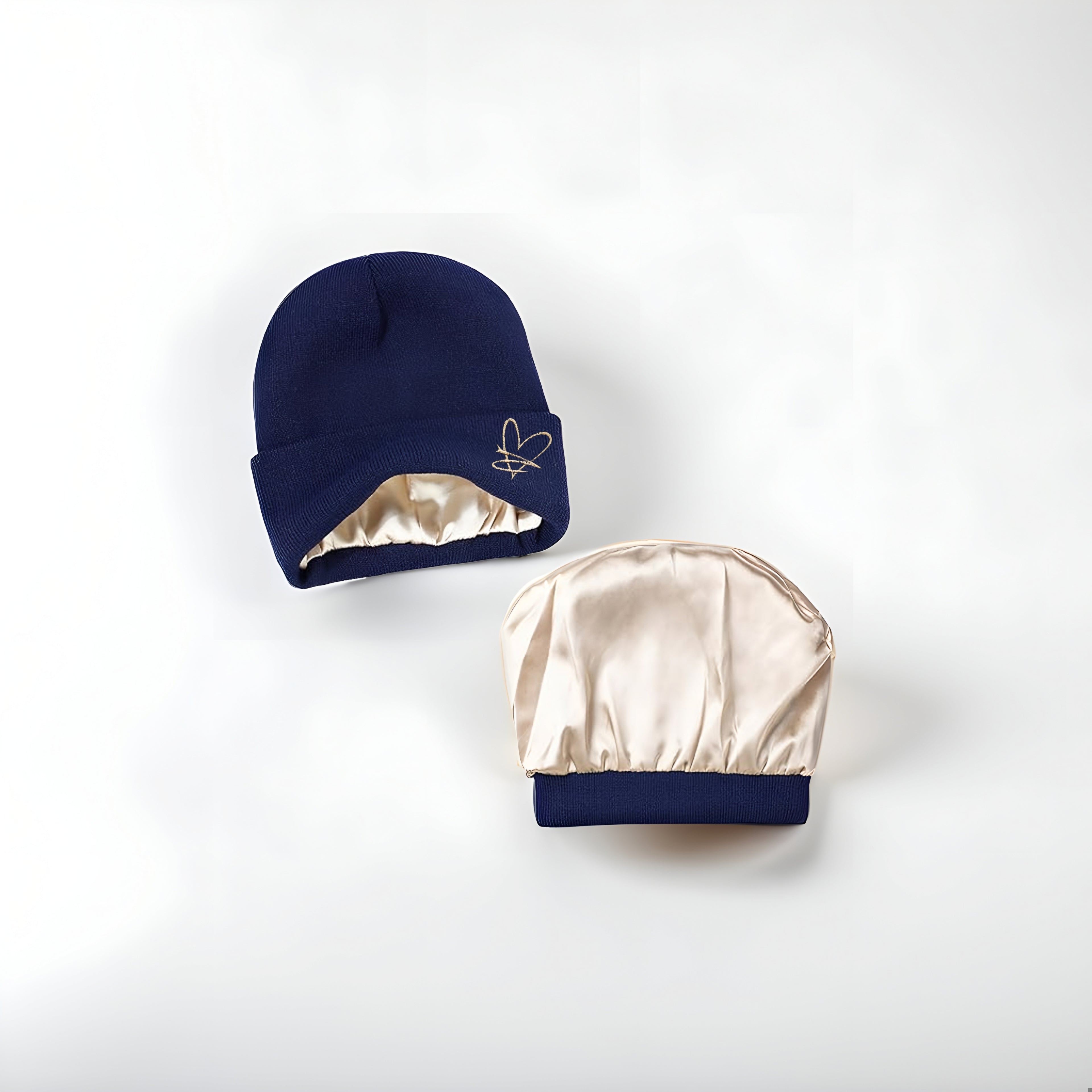 Bonnet doublé satin – Bleu